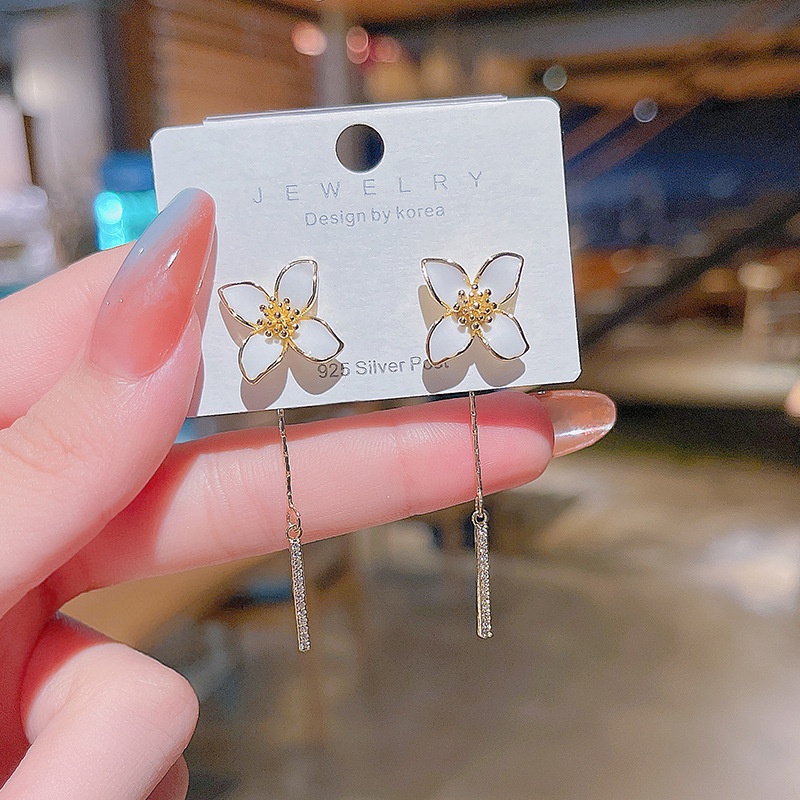 Shuling Summer New Fashion Flower Tassel Earrings Simple Nice Earrings