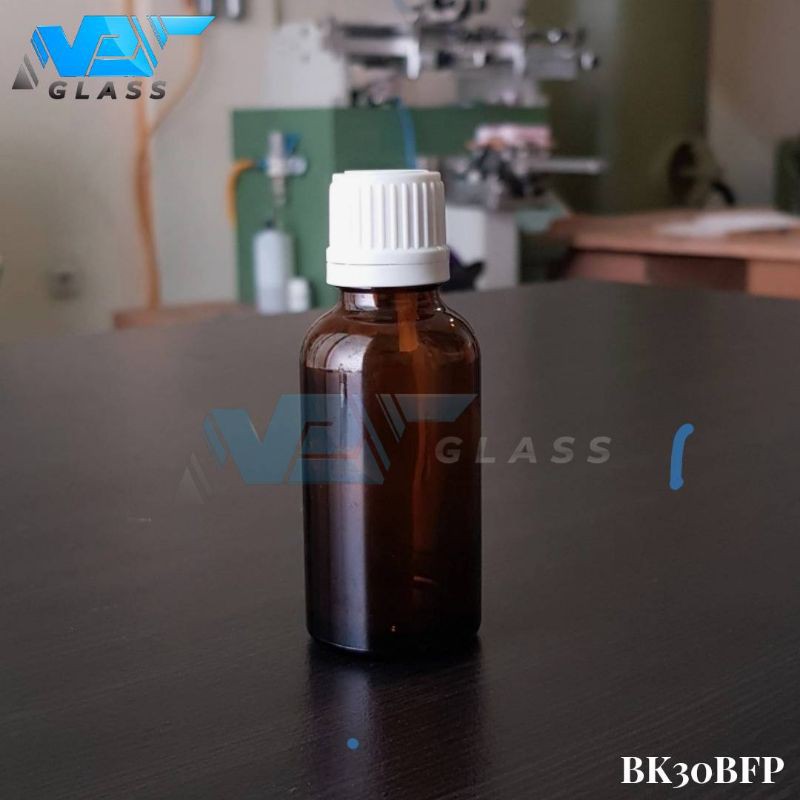 botol kaca 30ml coklat / amber tutup filler / botol essential oil 30ml