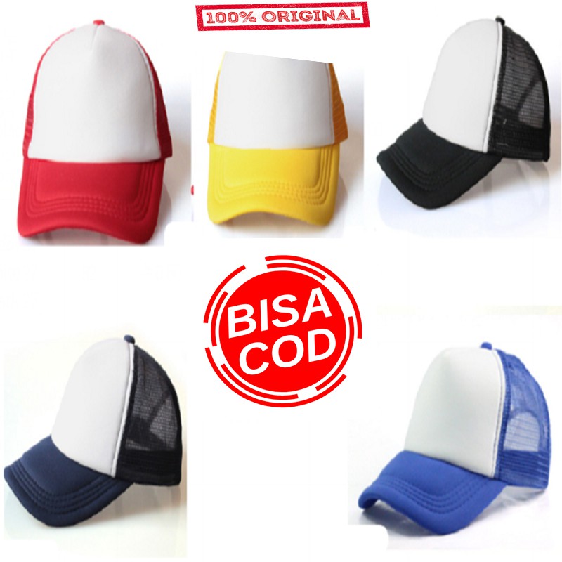 topi trucker polos original , topi trucker jaring , topi trucker jaring original , topi polos jaring
