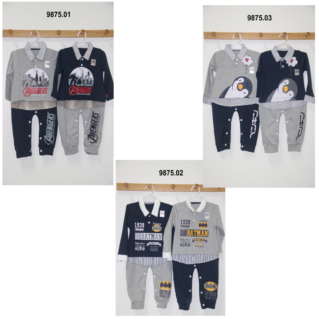 [BANYAK MOTIF] Jumper Panjang 12-18bln / Jumper LakiLaki / Baju Kodok Bayi / Kaos Bayi Pergi IB