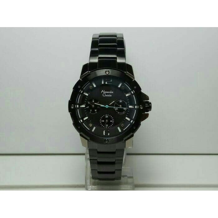 ALEXANDRE CHRISTIE WATCH AC 6410 WANITA MULTIFUNGTION FULL BLACK DJARUM BLUE