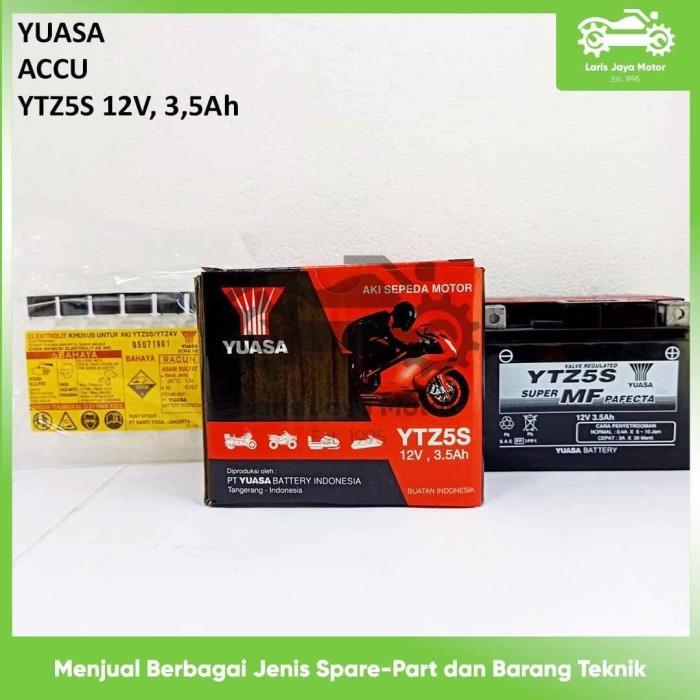 ACCU YUASA AKI YTZ5S 12V, 3,5Ah AKI KERING BEAT VARIO BATTERY ORIGINAL YUASA AKI BEAT AKI VARIO ACCU
