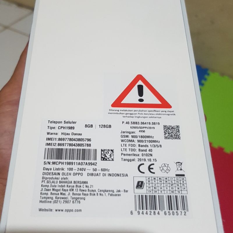 OPPO RENO 2F RAM 8/128 GB (NEW) - Garansi Oppo