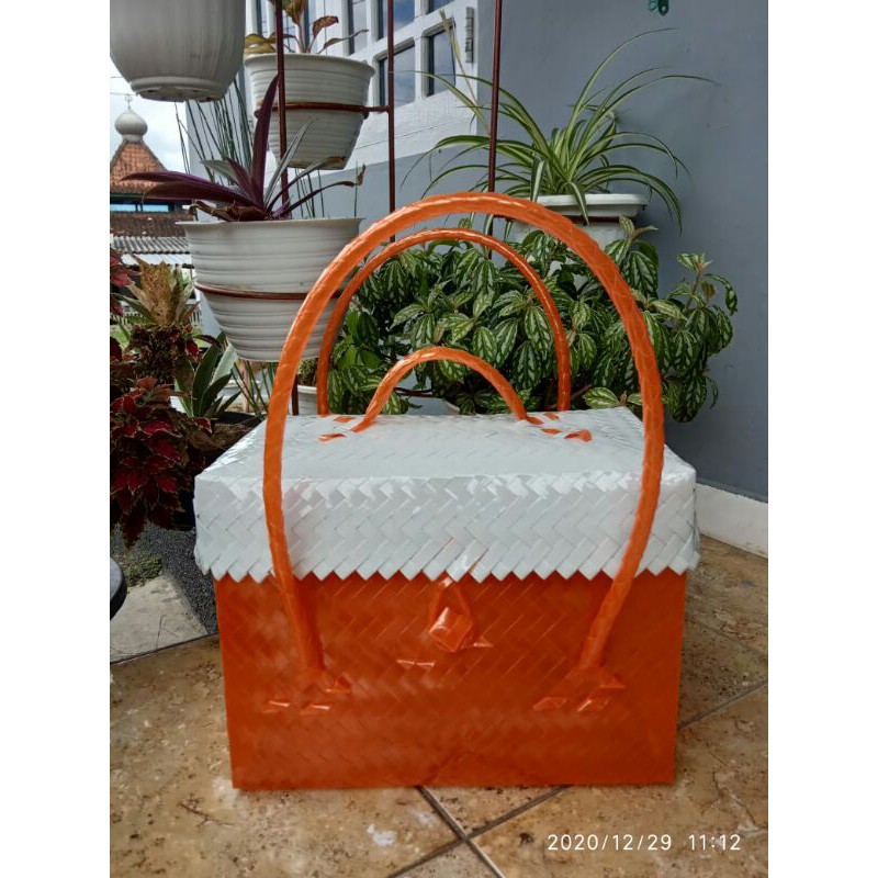 tas box/tas hantaran /tas anyaman GLOSSY/tas plastik kaca