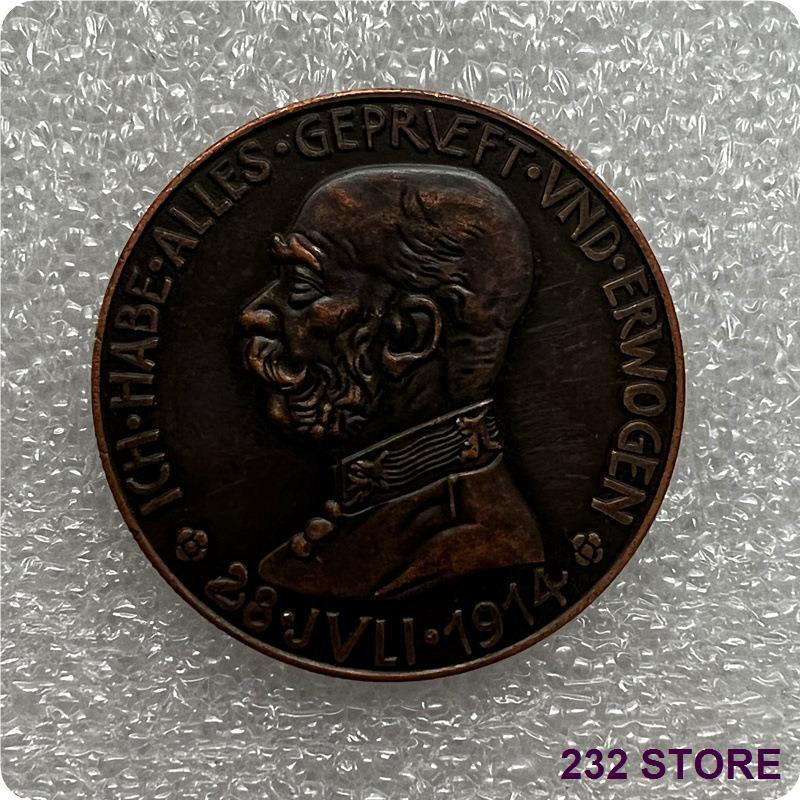 antik koleksi koin jerman 1914 kuningan