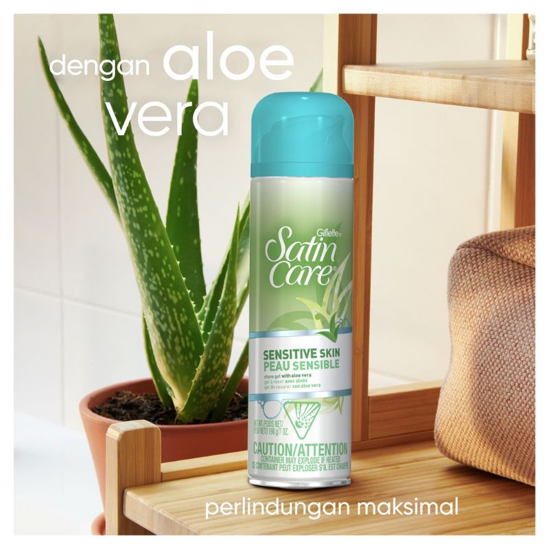 Gillette Venus Krim Cukur Wanita Satin Care Aloe Vera Pelicin Cream Cukur Wax Bulu Kaki Ketiak Anti Hitam Dan Gores