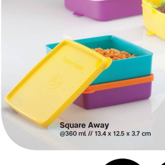Lunch box Square away (2 buah)  Tupperware ORI