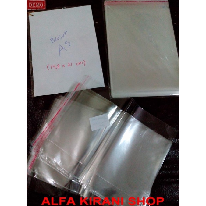 

1 pack plastik brosur/kondangan/undangan/buku ukuran A5 (14,8 x 21 cm)