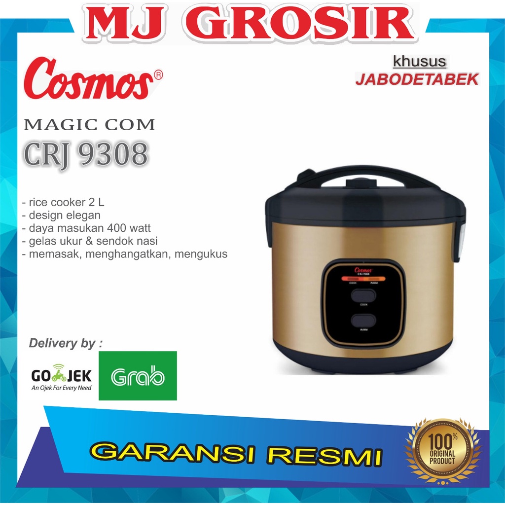 PROMO MAGIC COM COSMOS CRJ 9308 STAINLESS 2 LITER MURAH RICE COOKER