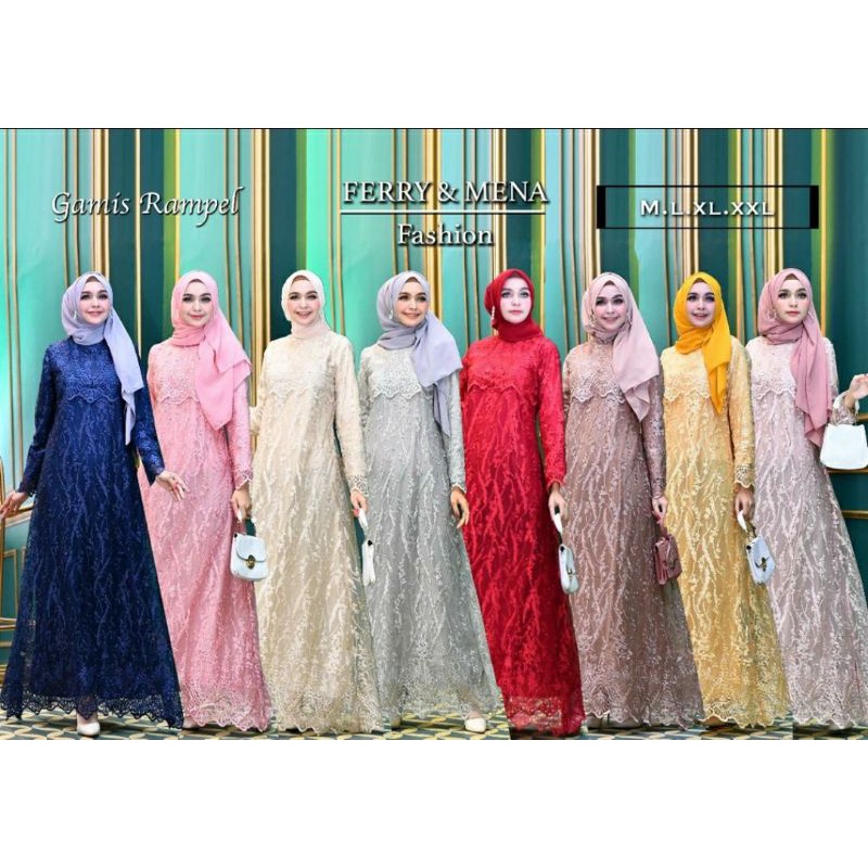 GAMIS REMPEL TWO TONE / GAMIS PESTA / GAMIS BRUKAT / KEBAYA MODERN / KEBAYA PESTA / FM FASHION