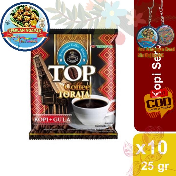 

Kopi Top Toraja (2in1) 25 gr x 10 pcs Kopi Santai