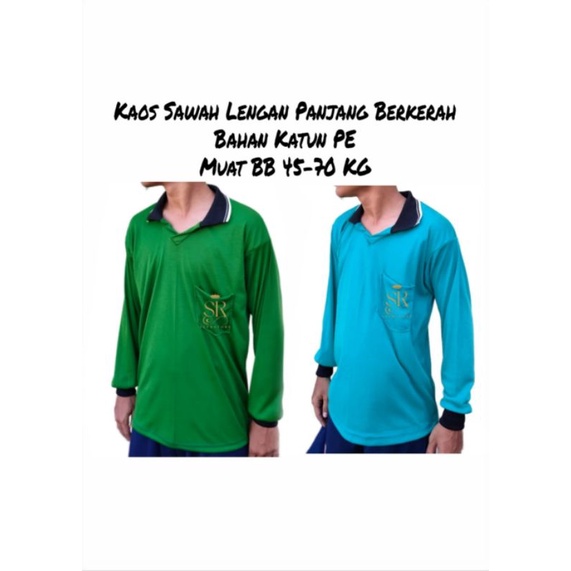 KAOS KERAH LENGAN PANJANG PRIA || KAOS SAWAH || KAOS TANI || KAOS KULI BANGUNAN/PROYEK