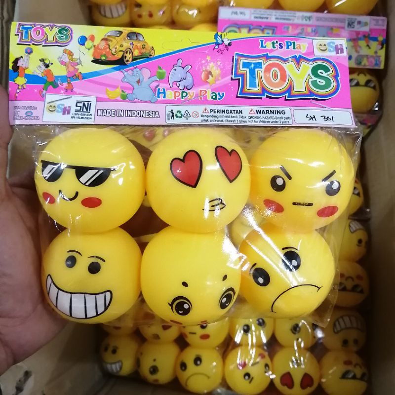 PROMO COD MAINAN BOLA SMILE KUNING 6PCS