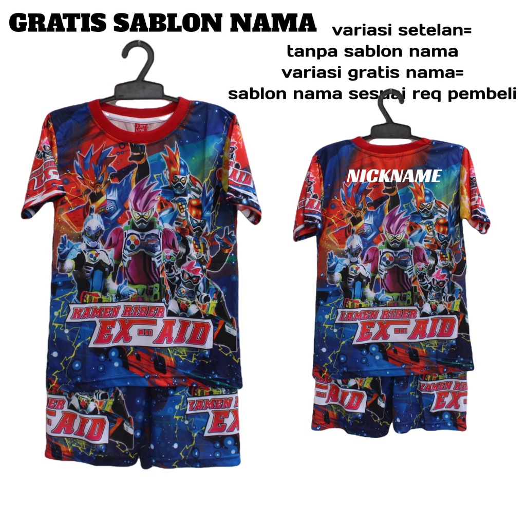 setelan anak kamen rider/kaos baju atasankamen rider size 2-12thn