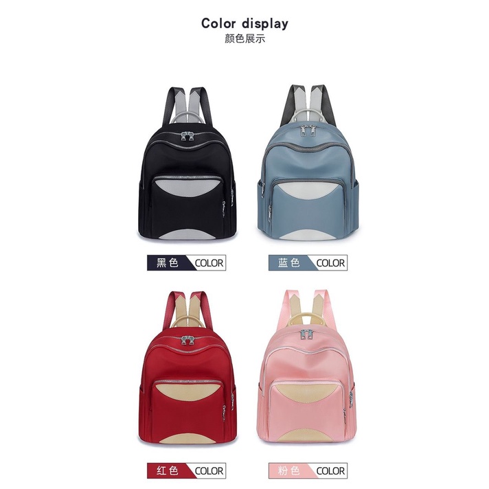 TAS RANSEL BACKPACK WANITA FASHION KOREA IMPORT 1826 - POLYESTER ANTI AIR SEKOLAH KULIAH KERJA TERBARU MODEL JAKARTA