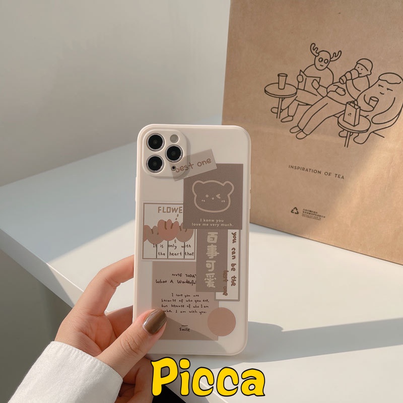 Soft Case Bahan Silikon Tpu Desain Beruang Pepsi Putih Susu Teh Antik Untuk IPhone 7 8 Plus 11 12 13 Pro MAX XR X XS MAX 6 6S Plus SE 2020