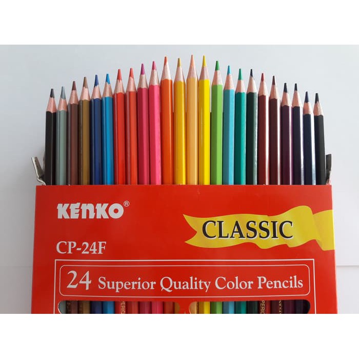 

YUH Pensil Warna 24 Superior Quality Color Pencils Classic Kenko