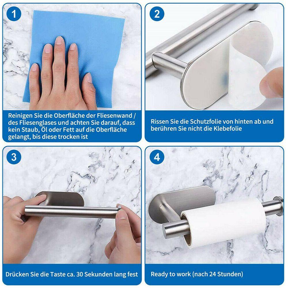 TOP Toilet Roll Holder Modern Seamless Adhesive Hook Tanpa Bor Rak Penyimpanan Tempel Dinding