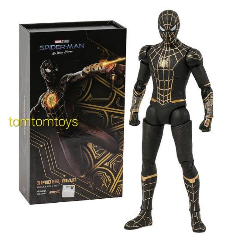 SPIDERMAN BLACK and GOLD Suit No Way Home Action Figure Marvel ZD Toys