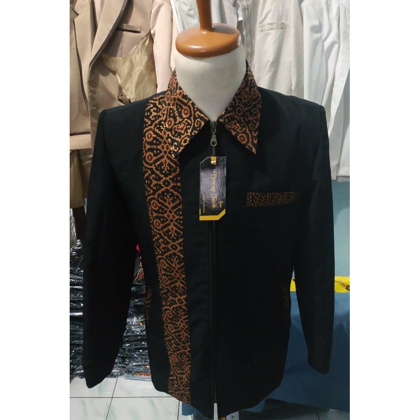 (Bayar Di Tempat) Jasket Bescap Batik Motif Selendang Terbaru Pakaian Jas Pria Terbaru