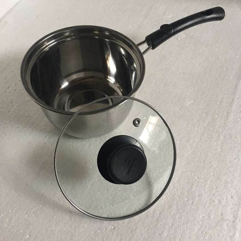 Panci Susu Milk Pot Stainless Tutup Kaca / Panci Susu Ukuran 18 Cm Stainless / Panci Masak Mie 01