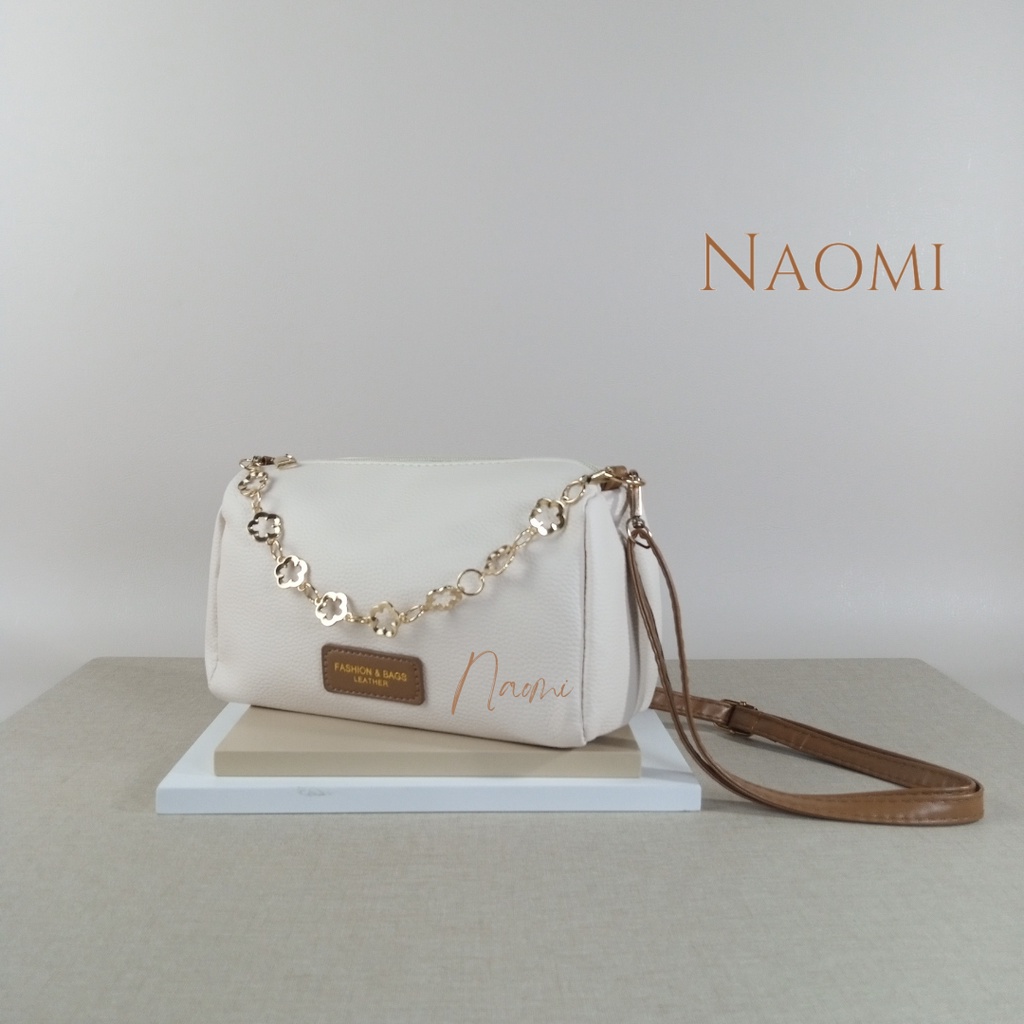 NAOMI - Adriana Long Strap Bag Import Wanita - Tas Kulit Jeruk - Tas Selempang Wanita Cantik - PU Leather Rantai Tas OOTD - Tas Wanita - Tas Naomi - Naomi Bag