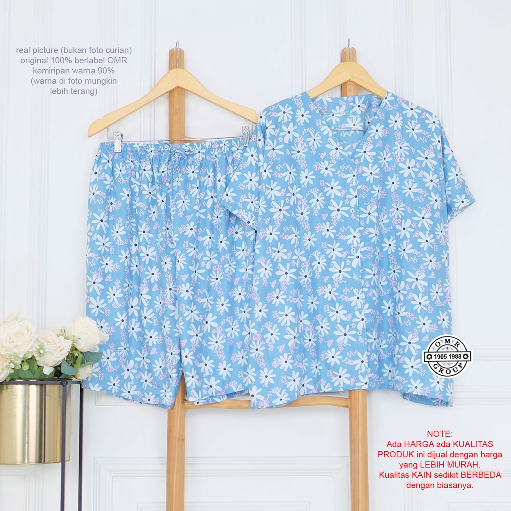 BIGSIZE | XXL 5L LD 120 140 Gemoy Oneset Rayon Polos Aneka Warna Setelan Piyama Jumbo Celana Pendek Sleep Wear Original Meili-Jasmine Tosca