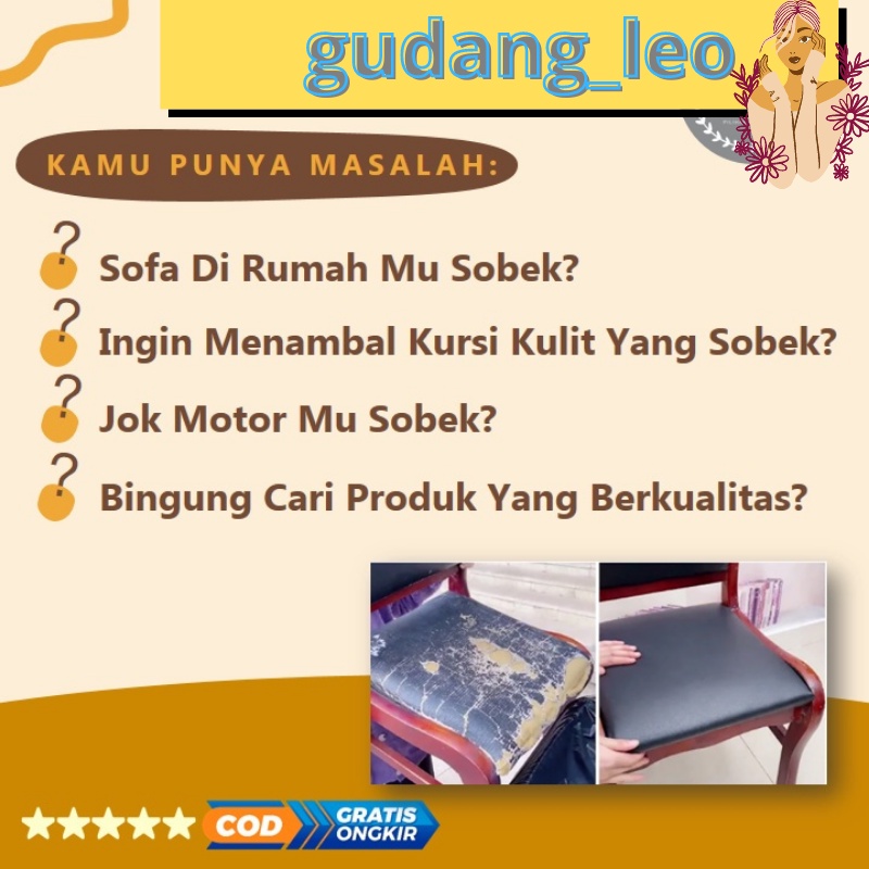 Sticker Kulit PU Sticker Stiker leather bahan kulit berkualitas import untuk sofa Jok Mobil dan Furniture lainya Leather Sticker Cover Perbaikan kulit yang rusak/kulit sofa yang terbuat dari kulit/kursi tas yang berlubang