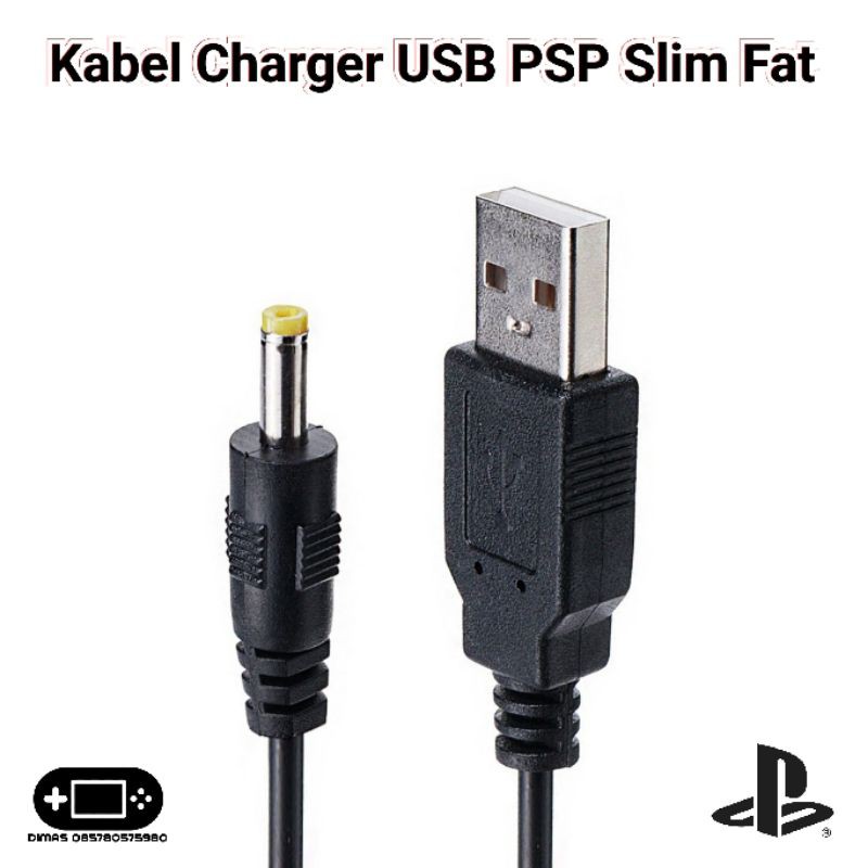 Jual Kabel Charger USB PSP Slim Fat SINGLE 1000 2000 3000 Power