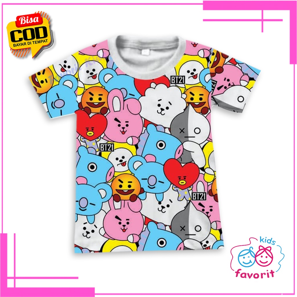 Favorit kids Baju kaos BTS 21 atasan lengan pendek anak perempuan dan laki laki