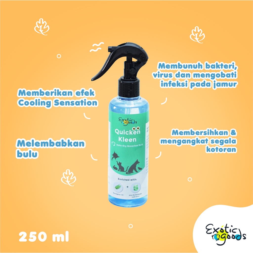 QUICKEN KLEEN 250ml DRY SHAMPOO ANJING DRY SHAMPOO KUCING SAMPO KERING HEWAN DRY SHAMPOO KELINCI