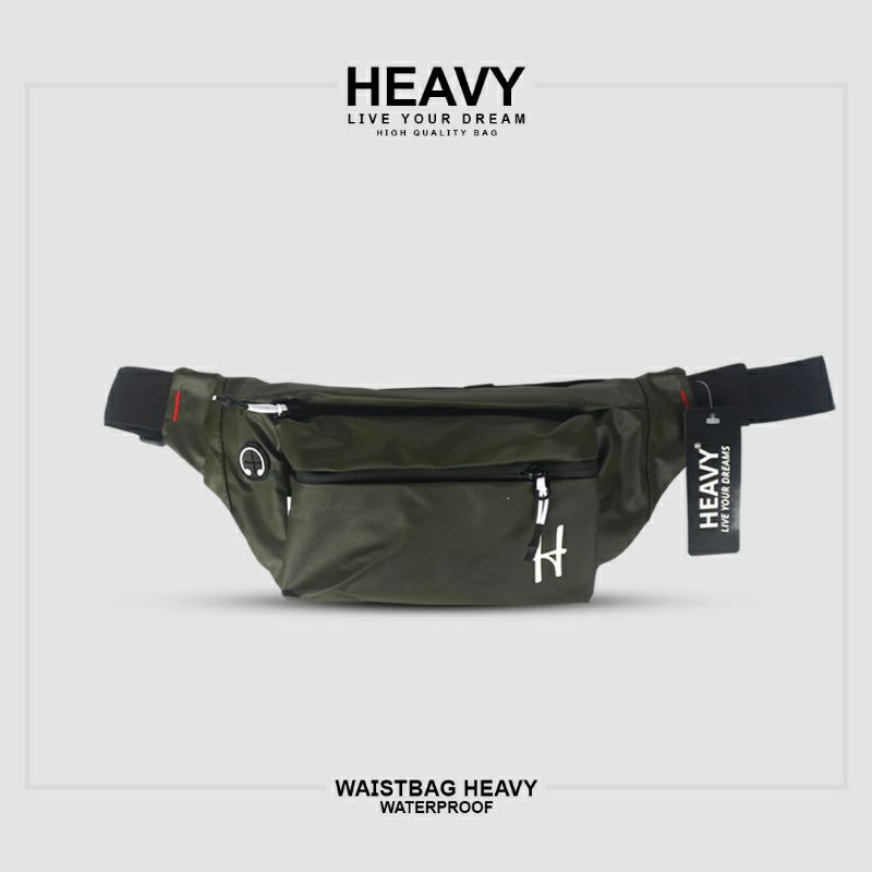 TAS SELEMPANG PRIA HEAVY.BAG. WAIST BAG HEAVY( WATERPROOF) anti air