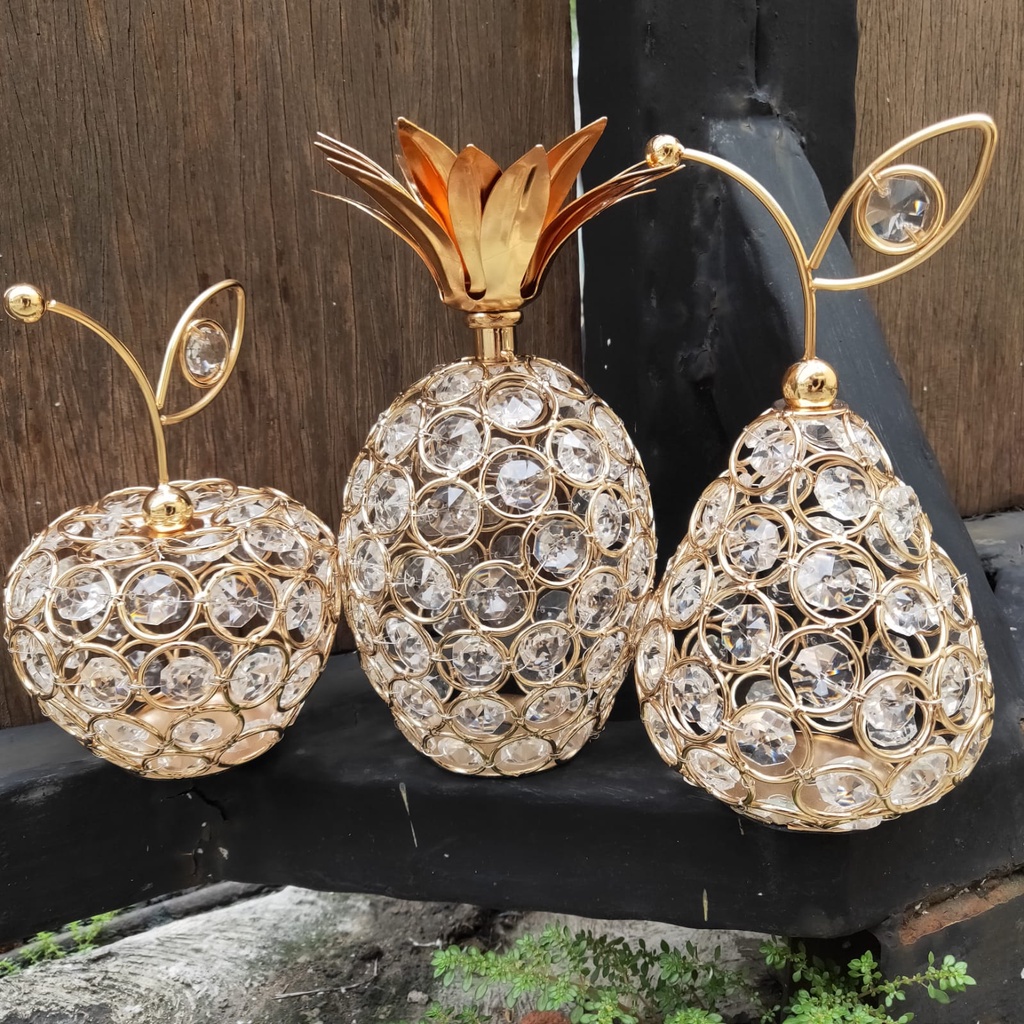 Ornamen Buah Kristal Paket SET 3 PCS / SET 3 PCS Hiasan Ornamen Kristal