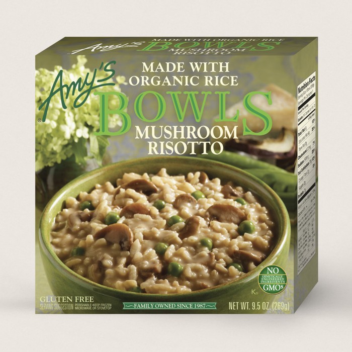 

AMY'S ORGANIC Bowls Frozen Mushroom Risotto No GMO Makanan Jamur Organik Instant Food Meal TV Dinner