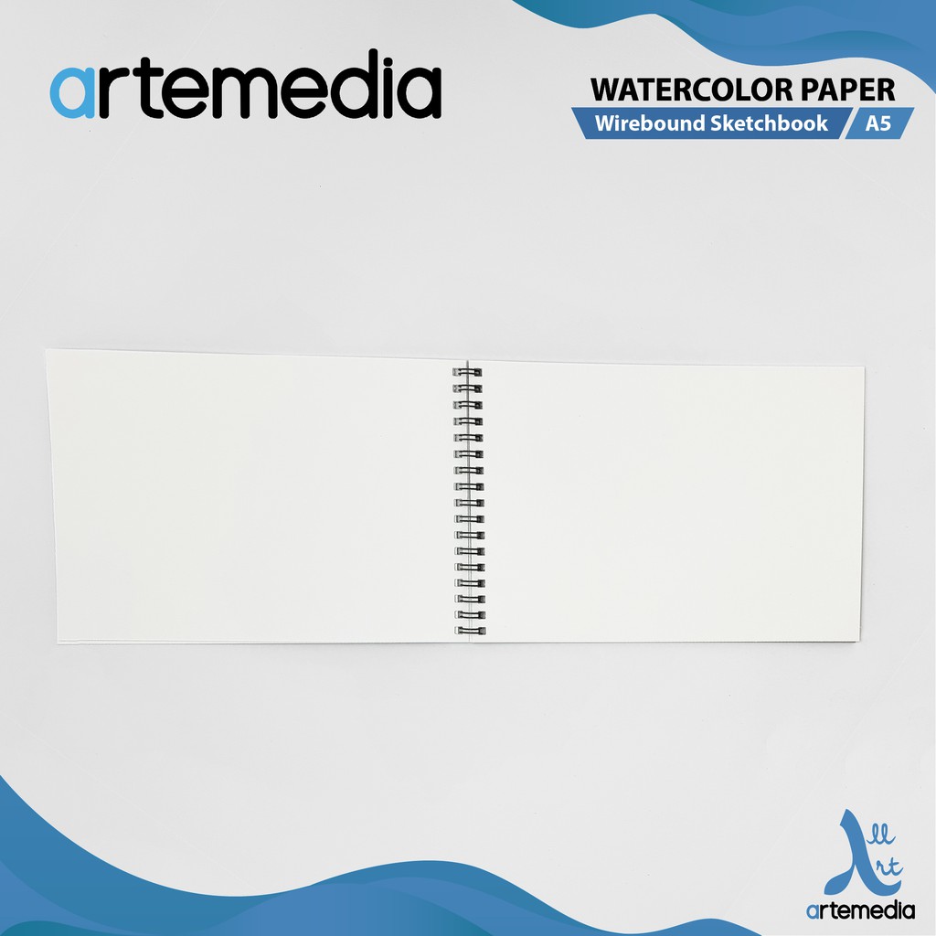 Kertas Cat Air Artemedia Watercolor Book A5 Wire Bound Sketchbook-4