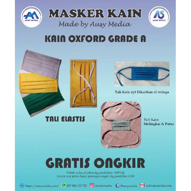 Grosir Masker Kain Oxford Katun Spoonbon Bisa Dicuci Ulang Shopee Indonesia