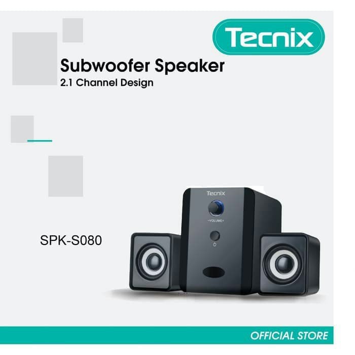 Tecnix SPK-S080 - Subwoofer Speaker 2.1 Chanel Design
