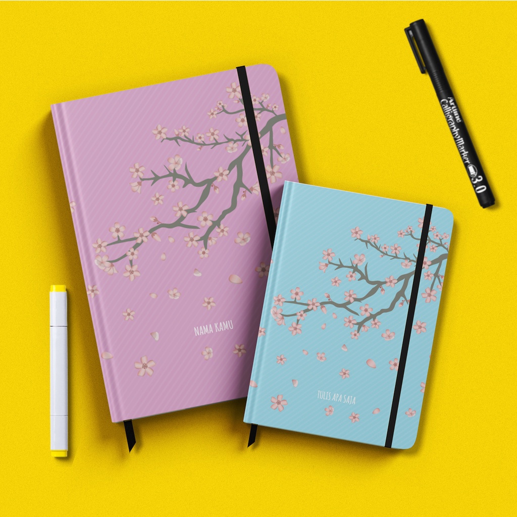 

Notebook Hardcover Lucu Pohon Sakura Bunga Sakura Jepang | Notebook Unik A5 Bookpaper