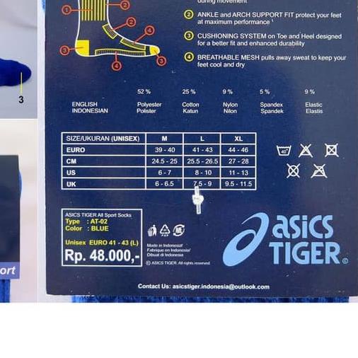 ♣ FREE ONGKIR Kaos Kaki AsicsTiger 1B Sepatu Tenis Meja Pingpong Bet Bat DHS ☏