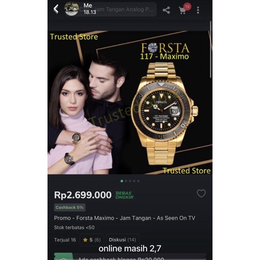 NEW jam tangan kesehatan FORSTA maximo 117 gold murah diskon original