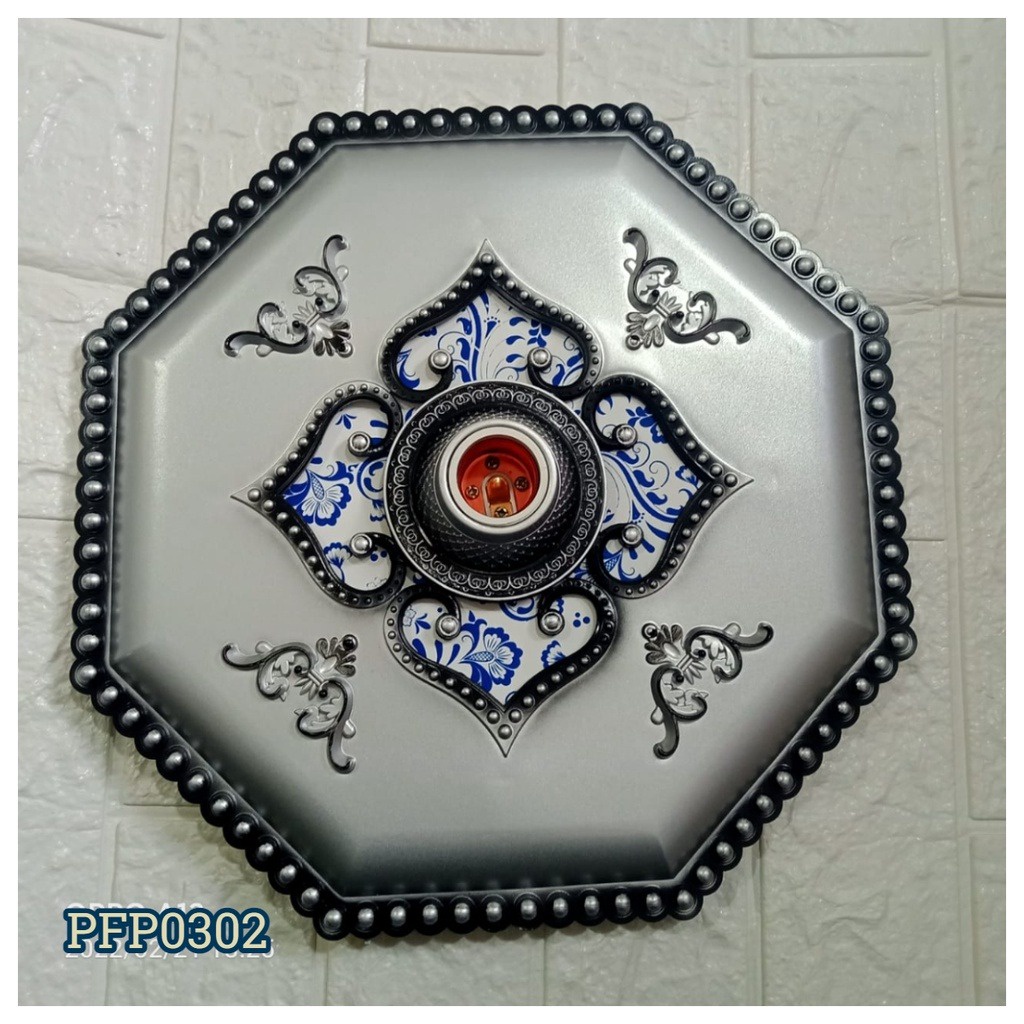 ORNAMEN LAMPU PLAFON ARTISTIK PVC 30CM*30CM Ornamen Lampu Artistik Plafon Gypsum Panel Minimalis Bahan ABS