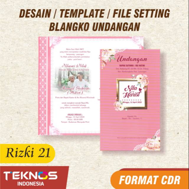 TEMPLATE UNDANGAN PERNIKAHAN - DESAIN UNDANGAN BLANKO RIZKI 21