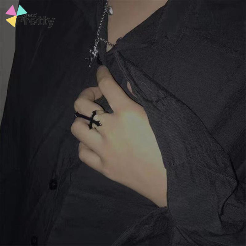 Cincin Jari Telunjuk Model Silang Gaya Retro Punk Untuk Unisex - PD