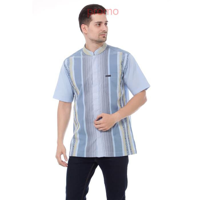 Rebertus Koko Salur Memanjang Abu-Abu Lengan Pendek - Abu-abu Muda- M