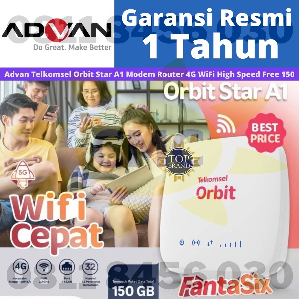 Telkomsel Orbit Star A1 Advan Modem Router 4G WiFi High Speed Free 150GB Unlock