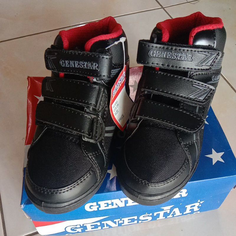 Sepatu Sekolah Anak TK/SD Unisex Model Boot Keren Ringan Tanpa Tali