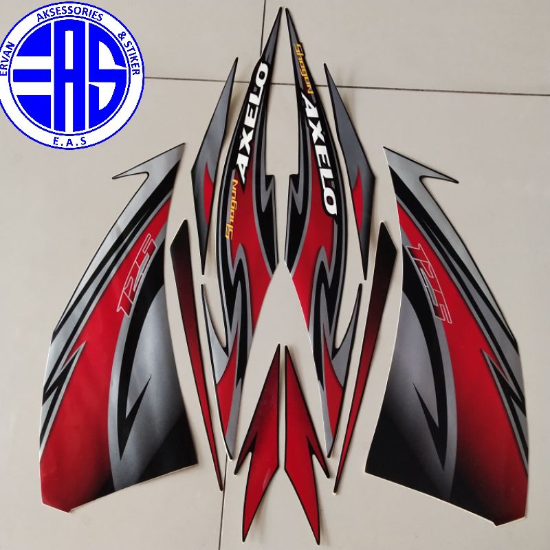 Striping Suzuki Axelo 125 r hitam merah stiker motor berkualitas