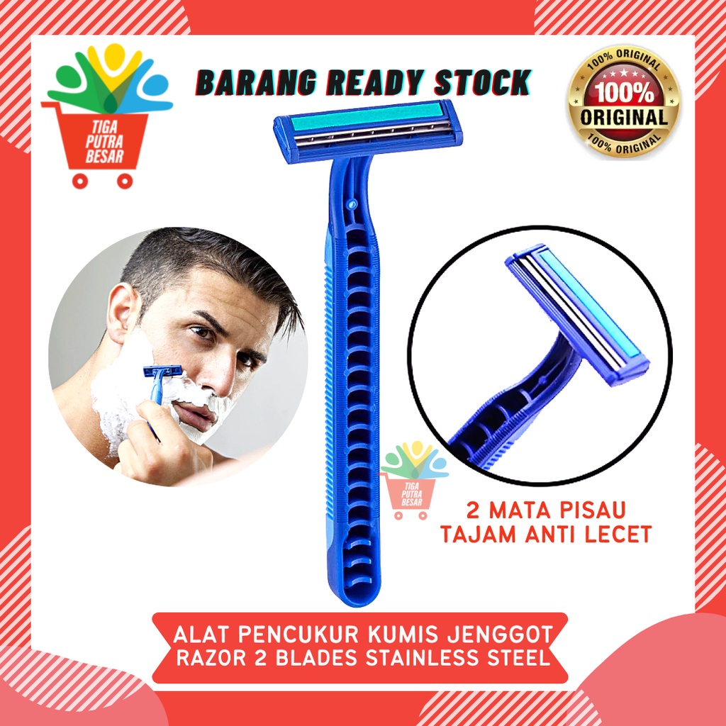 ALAT PENCUKUR KUMIS JENGGOT STAINLESS STEEL / RAZOR 2 BLADES