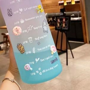 ❄ NG Botol Minum 2 Liter Botol Minum Viral Botol 2000ml 2L Pelangi Botol Minum Motivasi FREE 2D&3D S