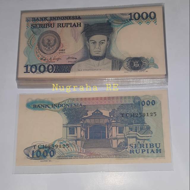 Uang kuno 1000 Rupiah Sisingamangaraja Tahun 1987
